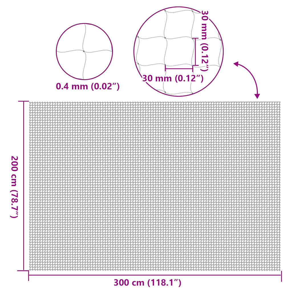 Katzennetz Transparent 3x2 m Nylon