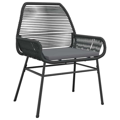 7-tlg. Garten-Essgruppe mit Kissen Schwarz Poly Rattan Glas