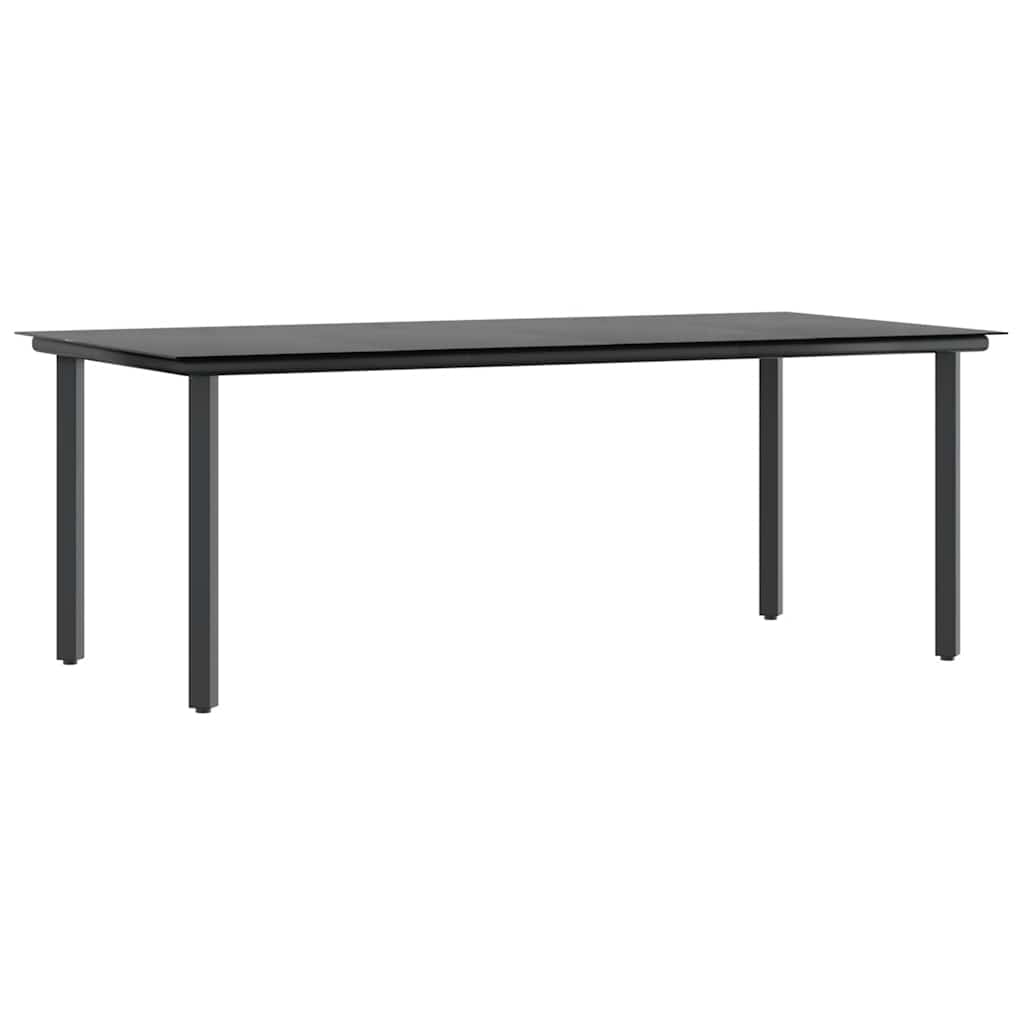 7-tlg. Garten-Essgruppe mit Kissen Schwarz Poly Rattan Glas