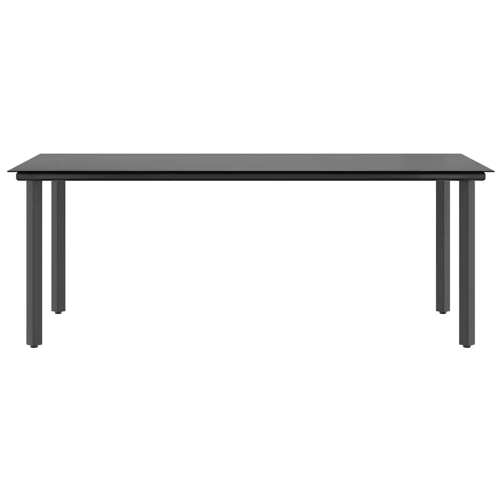 7-tlg. Garten-Essgruppe mit Kissen Schwarz Poly Rattan Glas