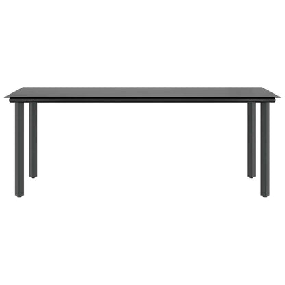 7-tlg. Garten-Essgruppe mit Kissen Schwarz Poly Rattan Glas