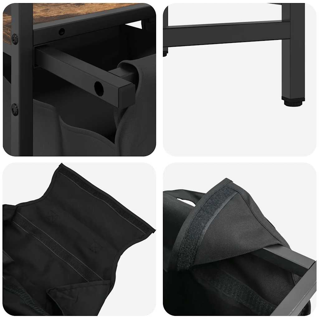 Wäschekorb 3 Fächer mit Ablage Räuchereiche