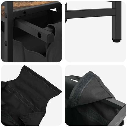 Wäschekorb 3 Fächer mit Ablage Räuchereiche