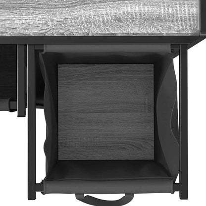 Wäschekorb 3 Fächer mit Ablage Grau Sonoma