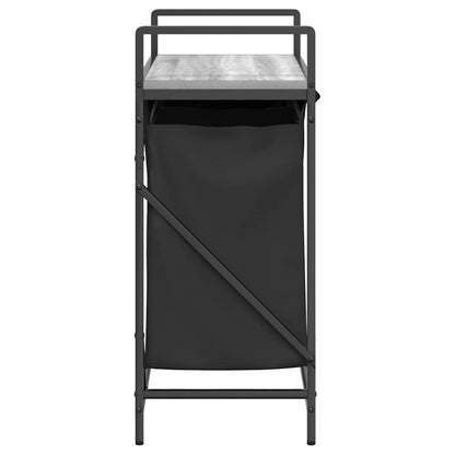 Wäschekorb 2 Fächer mit Ablage Grau Sonoma