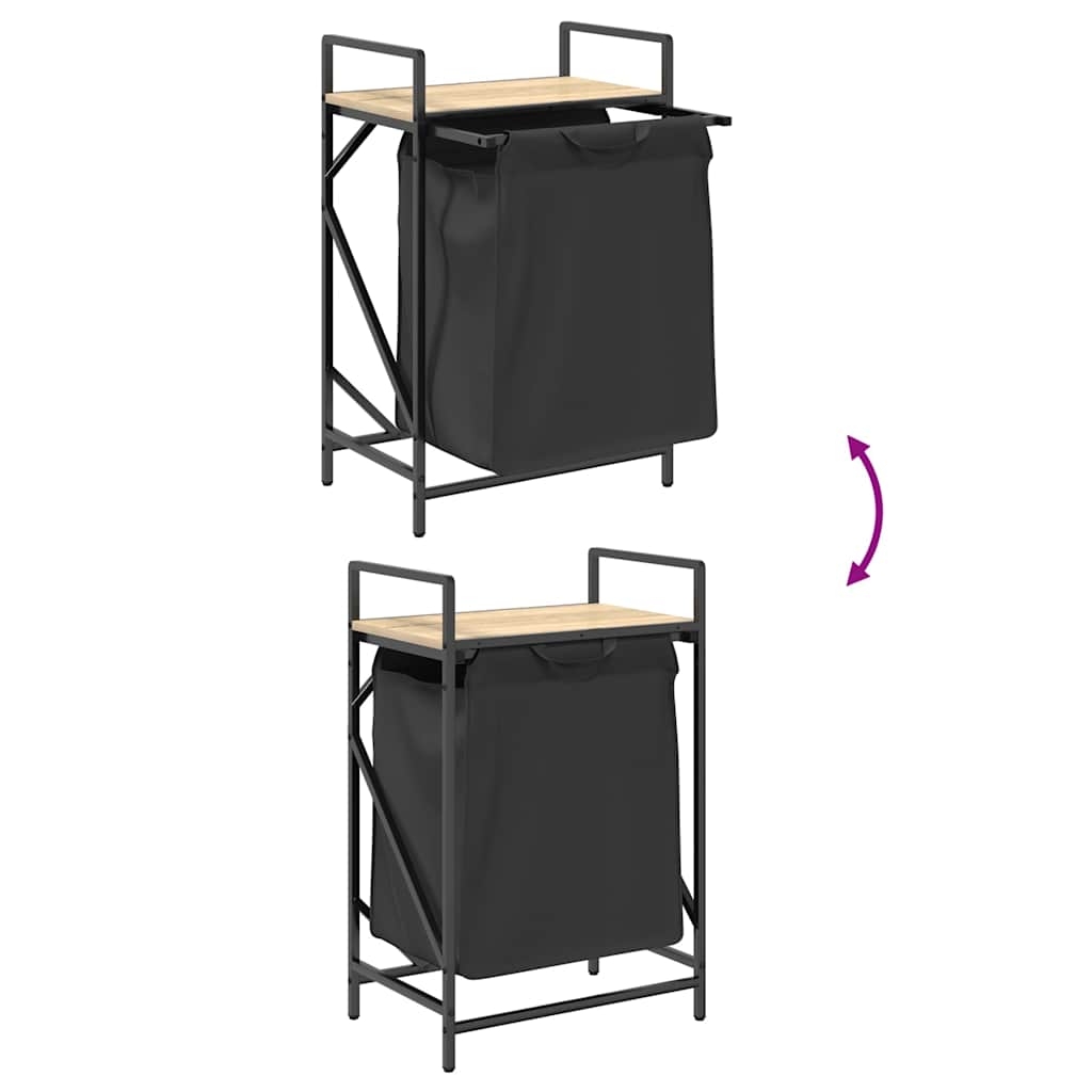 Wäschekorb 1 Fach mit Ablage Sonoma-Eiche