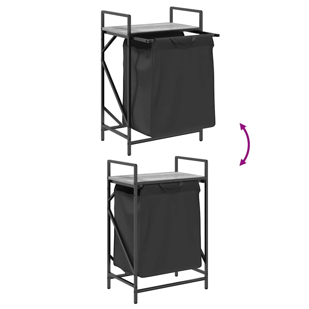 Wäschekorb 1 Fach mit Ablage Grau Sonoma