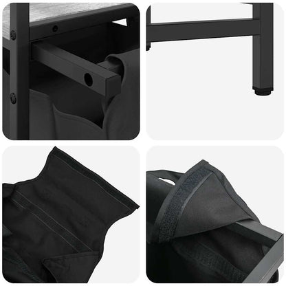 Wäschekorb 1 Fach mit Ablage Grau Sonoma