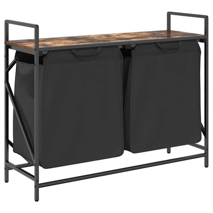 Wäschekorb 2 Fächer mit Ablage Räuchereiche