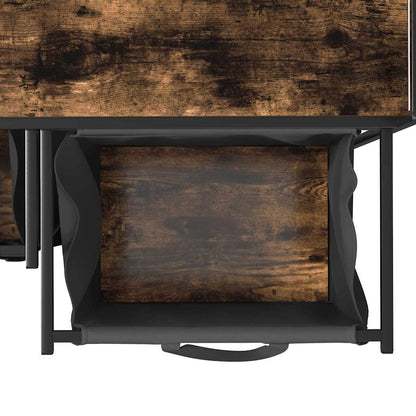 Wäschekorb 2 Fächer mit Ablage Räuchereiche