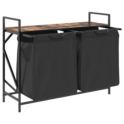 Wäschekorb 2 Fächer mit Ablage Räuchereiche