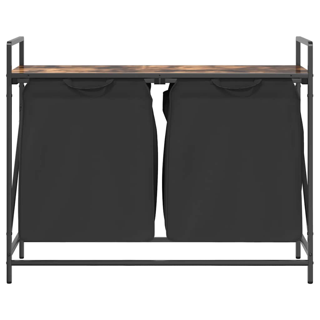 Wäschekorb 2 Fächer mit Ablage Räuchereiche