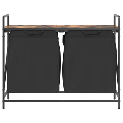 Wäschekorb 2 Fächer mit Ablage Räuchereiche