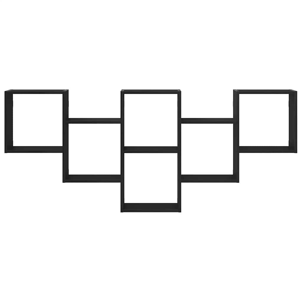 Wandregal Schwarz Eichen-Optik 159x18x66 cm Holzwerkstoff