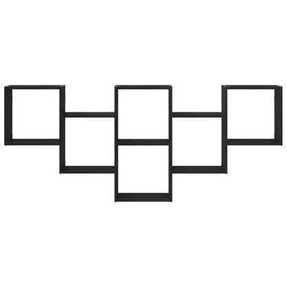 Wandregal Schwarz Eichen-Optik 159x18x66 cm Holzwerkstoff