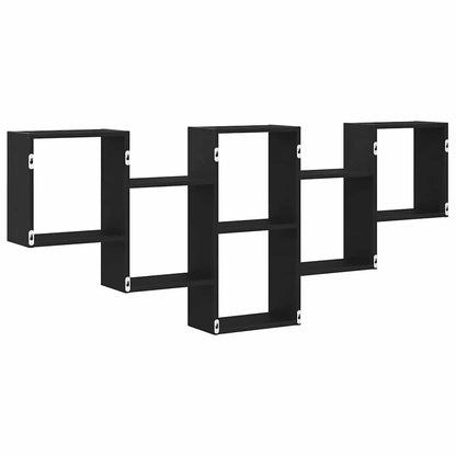 Wandregal Schwarz Eichen-Optik 159x18x66 cm Holzwerkstoff