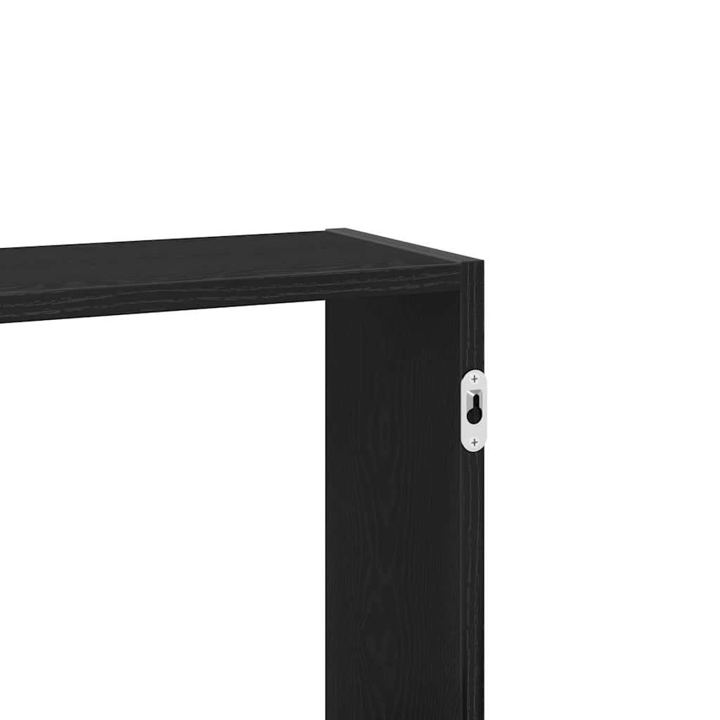Wandregal Schwarz Eichen-Optik 159x18x66 cm Holzwerkstoff