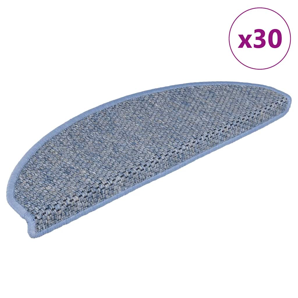 Stufenmatten Selbstklebend Sisal-Optik 30Stk. 56x17x3cm Blau