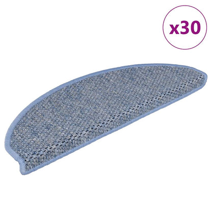 Stufenmatten Selbstklebend Sisal-Optik 30Stk. 65x21x4cm Blau