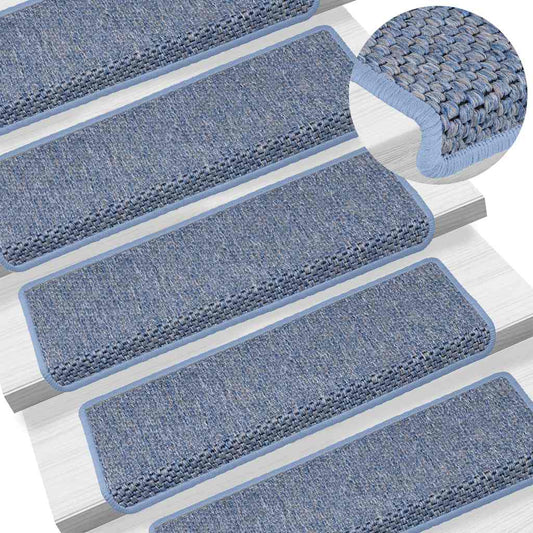 Stufenmatten Selbstklebend Sisal-Optik 30Stk. 65x21x4cm Blau