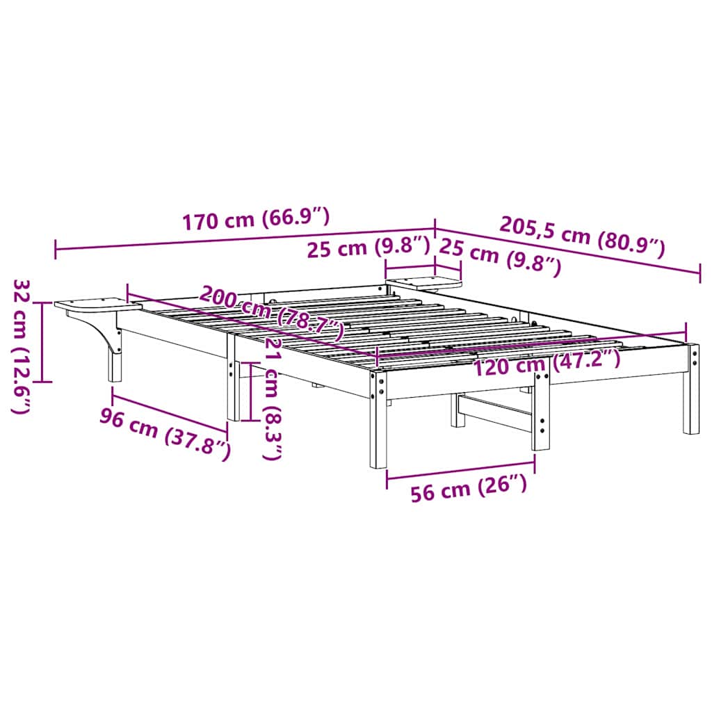 Bettgestell Braun Braun