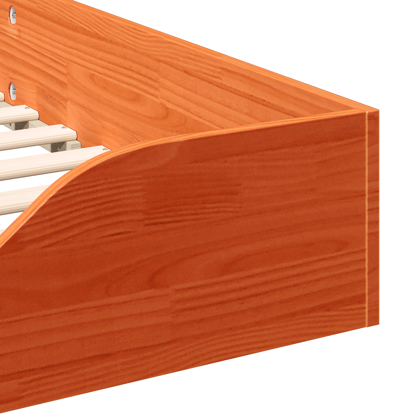 Bodenbettgestell Wachsbraun 80 x 210 cm Massivholz Kiefer