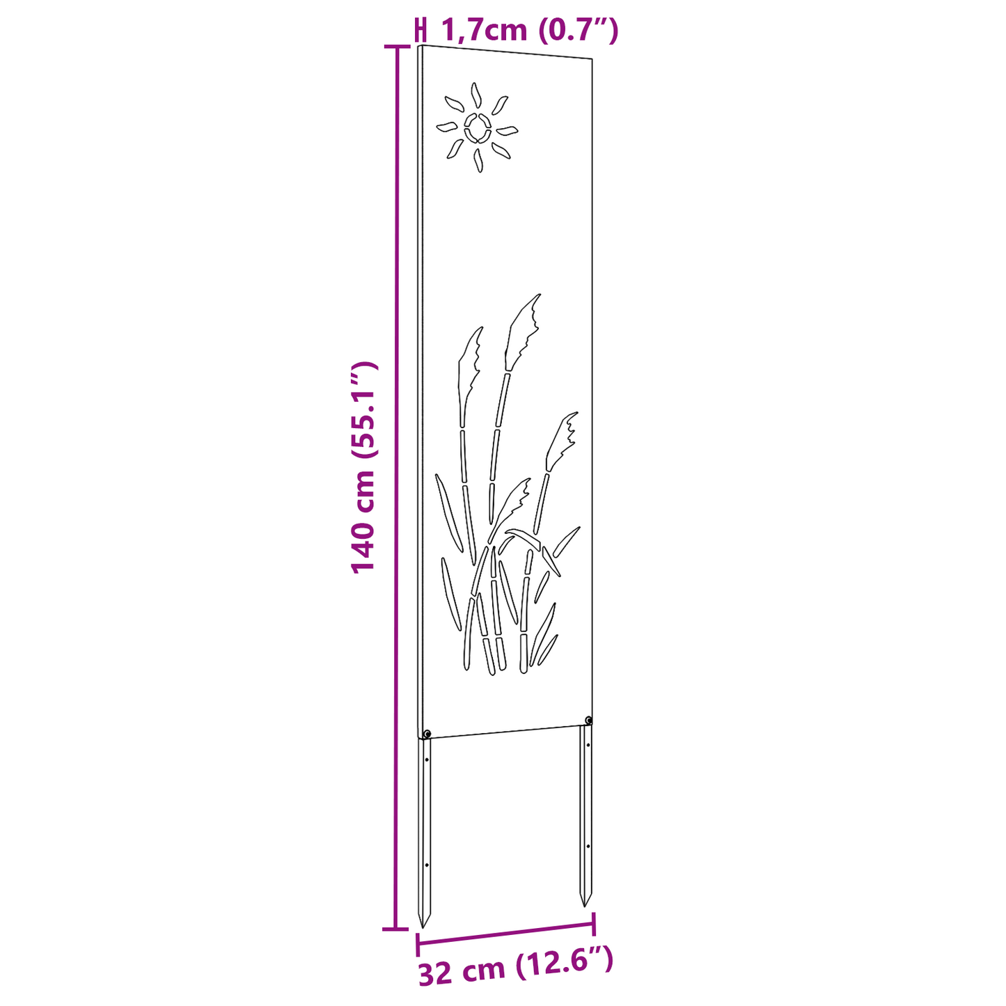 Garten Sichtschutz-Leinwand Weiß 32 x 140 cm