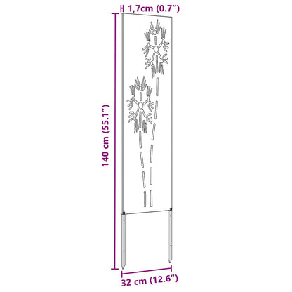 Garten Sichtschutz-Leinwand Silber 32 x 140 cm Verzinkter Stahl