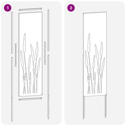 Garten Sichtschutz-Leinwand Silber 32 x 140 cm Verzinkter Stahl