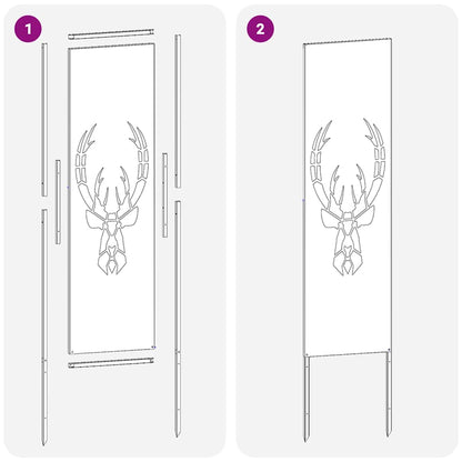 Garten Sichtschutz-Leinwand Tiermuster Schwarz 32 x 140 cm