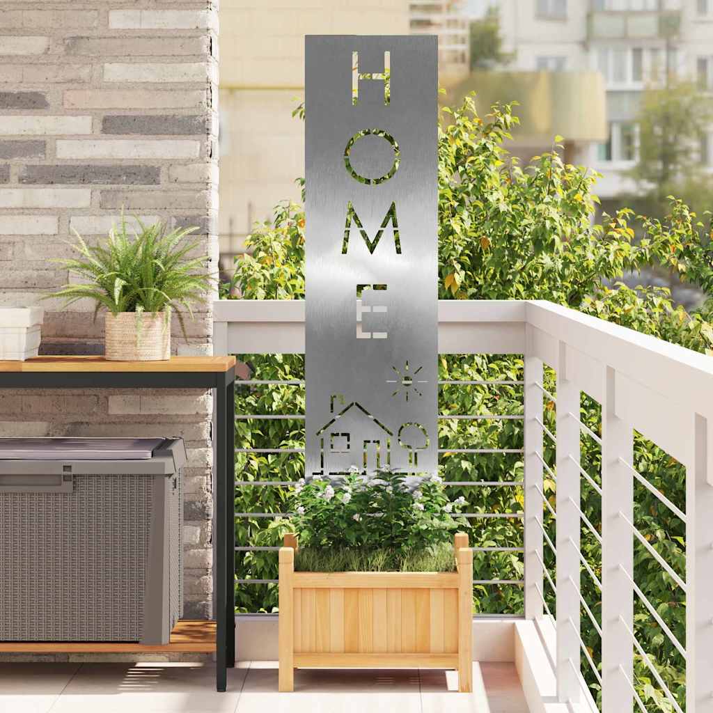 Garten Sichtschutz-Leinwand Silber 32 x 140 cm Edelstahl