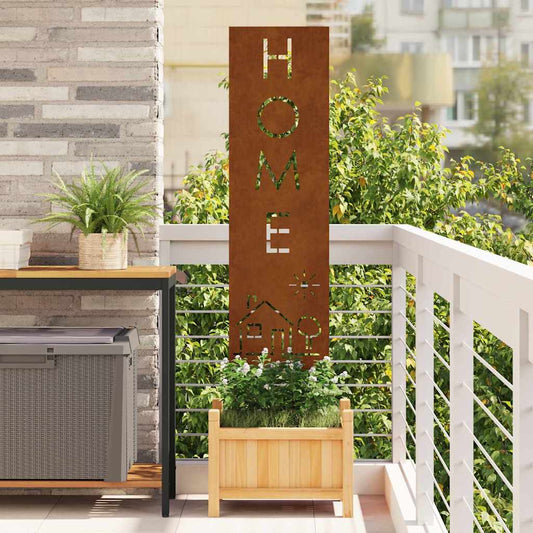 Garten Sichtschutz-Leinwand Rostig 32 x 140 cm Wetterfeststahl