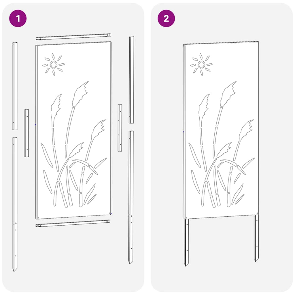 Garten Sichtschutz-Leinwand Rostig 50 x 140 cm Wetterfeststahl