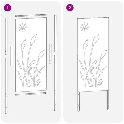 Garten Sichtschutz-Leinwand Rostig 50 x 140 cm Wetterfeststahl