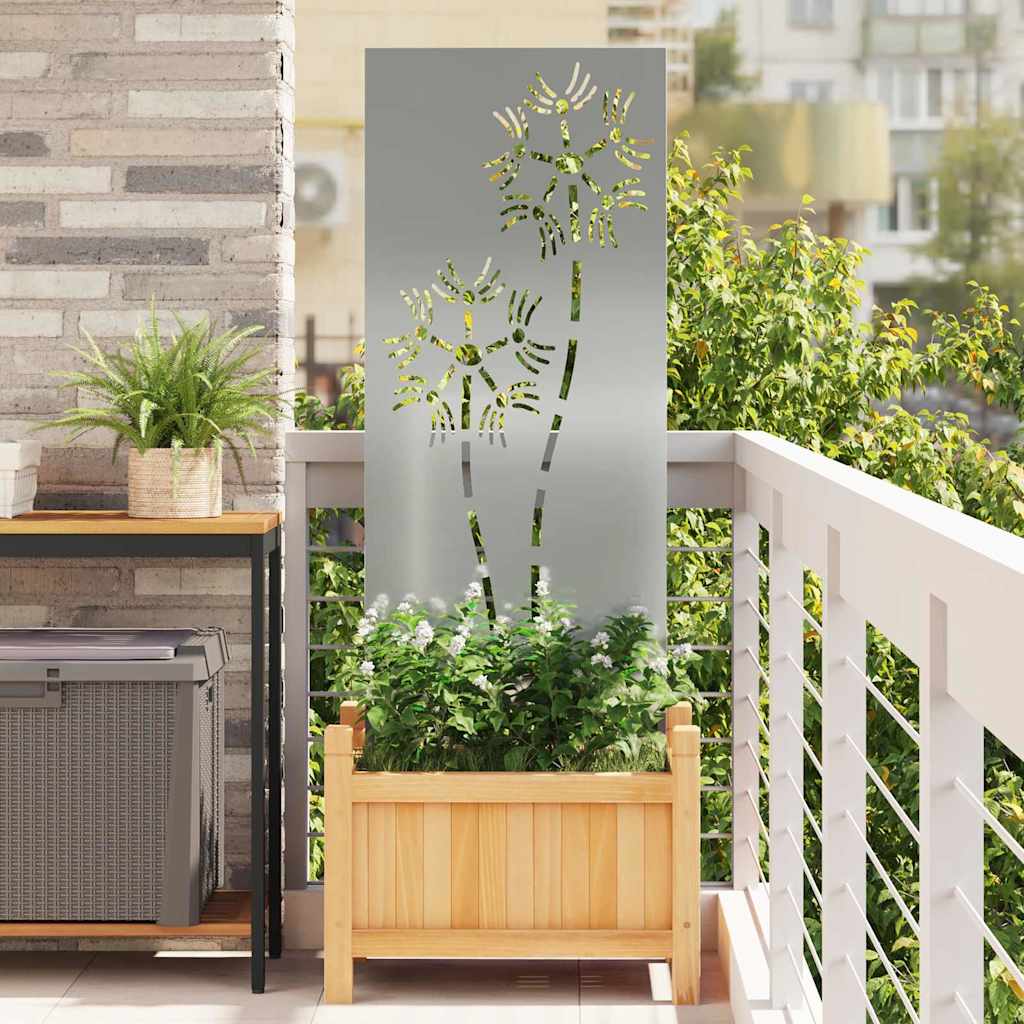 Garten Sichtschutz-Leinwand Silber 50 x 140 cm Verzinkter Stahl