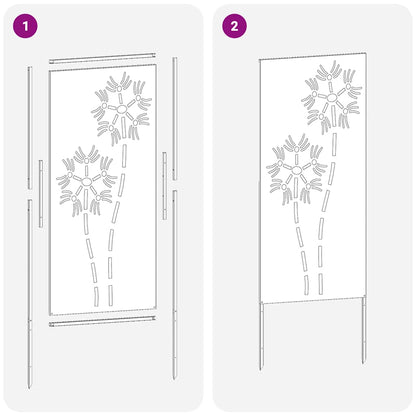 Garten Sichtschutz-Leinwand Silber 50 x 140 cm Verzinkter Stahl