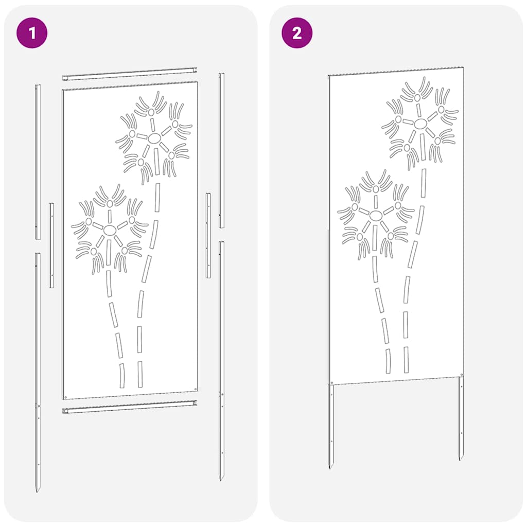 Garten Sichtschutz-Leinwand Rostig 50 x 140 cm Wetterfeststahl