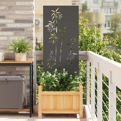 Garten Sichtschutz-Leinwand Floral Schwarz 50 x 140 cm