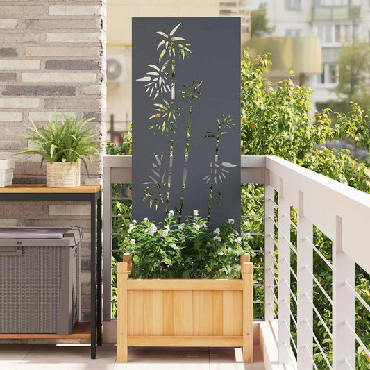 Garten Sichtschutz-Leinwand Floral Anthrazit 50 x 140 cm