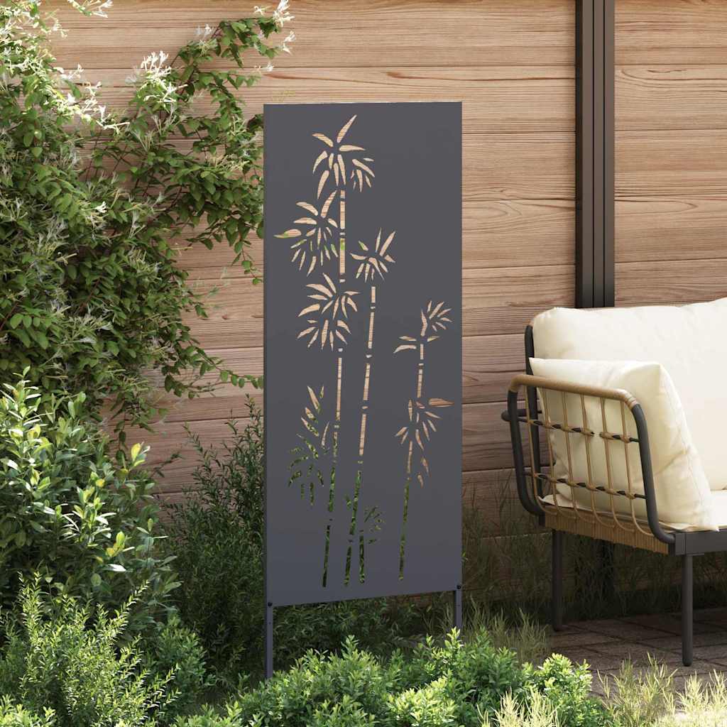 Garten Sichtschutz-Leinwand Floral Anthrazit 50 x 140 cm