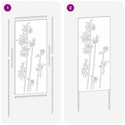 Garten Sichtschutz-Leinwand Floral Anthrazit 50 x 140 cm