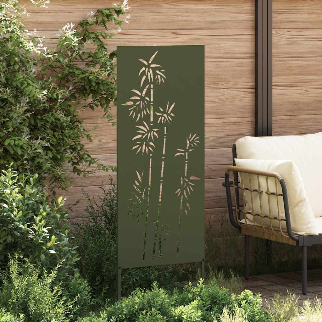Garten Sichtschutz-Leinwand Floral Olivgrün 50 x 140 cm