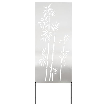 Garten Sichtschutz-Leinwand Floral Silber 50 x 140 cm Edelstahl