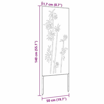 Garten Sichtschutz-Leinwand Floral Silber 50 x 140 cm Edelstahl