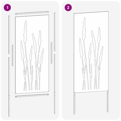 Garten Sichtschutz-Leinwand Floral Schwarz 50 x 140 cm