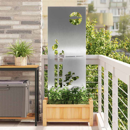 Garten Sichtschutz-Leinwand Silber 50 x 140 cm Edelstahl