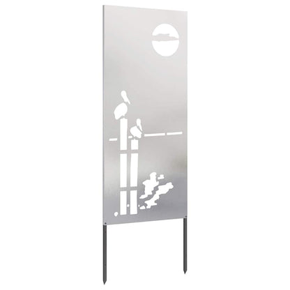 Garten Sichtschutz-Leinwand Silber 50 x 140 cm Edelstahl