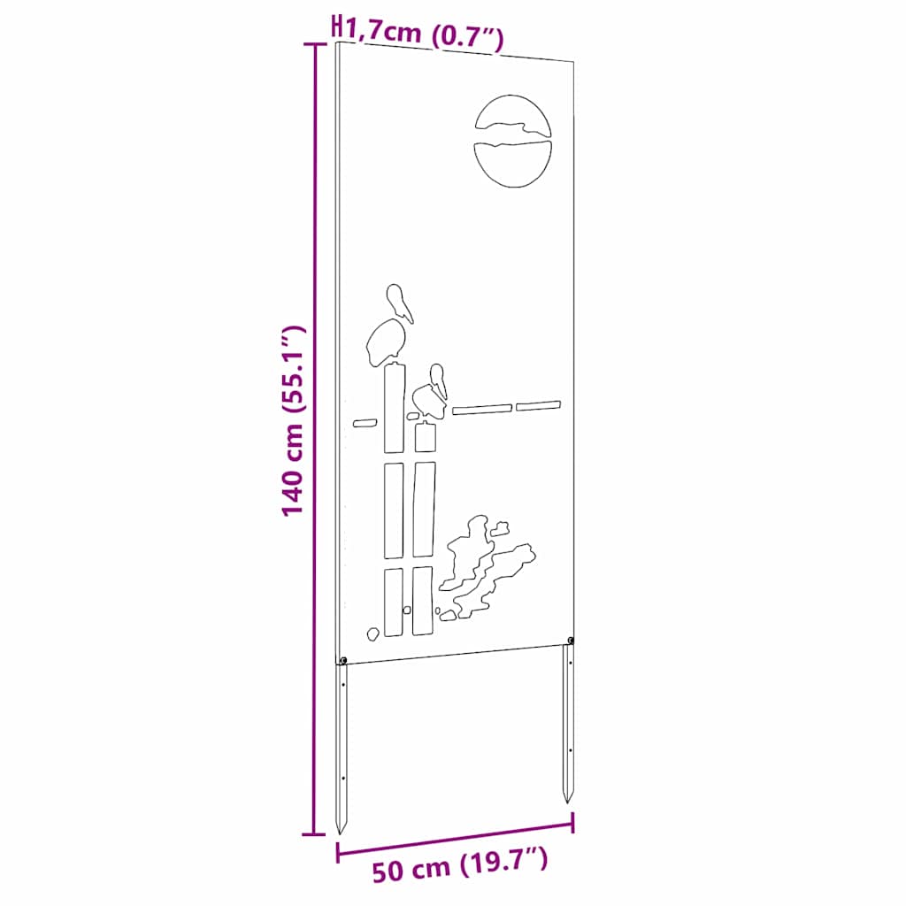 Garten Sichtschutz-Leinwand Silber 50 x 140 cm Edelstahl
