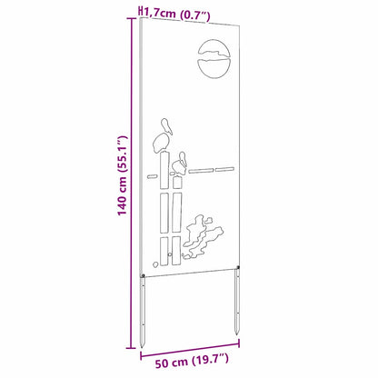 Garten Sichtschutz-Leinwand Silber 50 x 140 cm Verzinkter Stahl