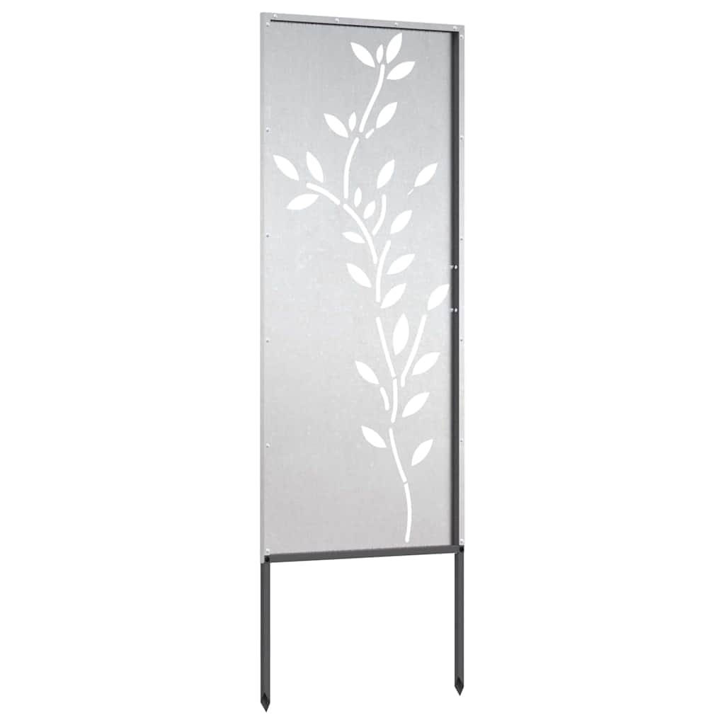 Garten Sichtschutz-Leinwand Floral Silber 50 x 140 cm Edelstahl